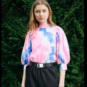 Tie Dye Cool Puff Sleeve Top